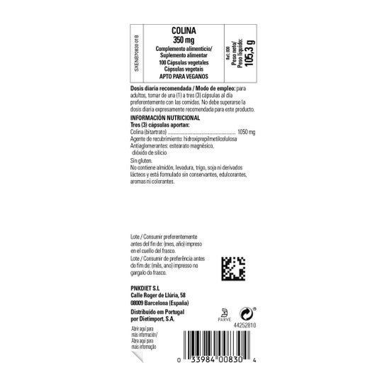 Solgar Colina 350 mg 100vcaps