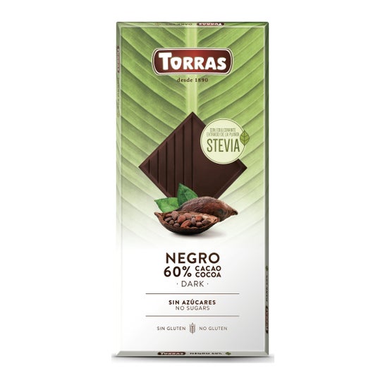 Torras Zartbitterschokolade 60% mit Stevia 100g