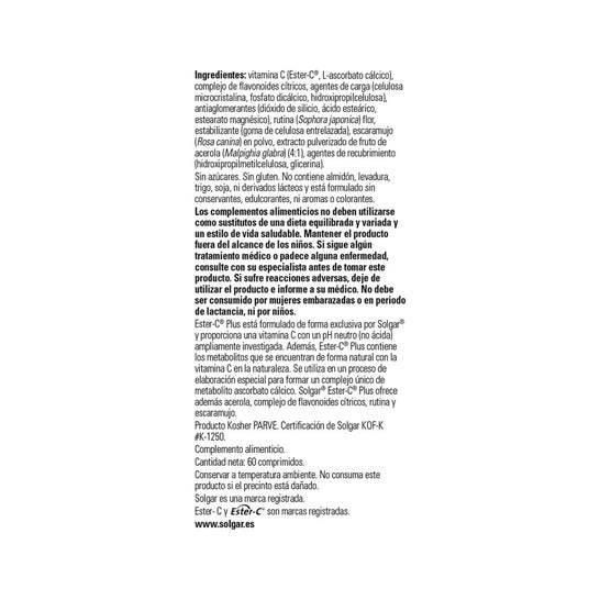 Solgar Ester-C Plus Vitamina C 1000 mg 60 comp