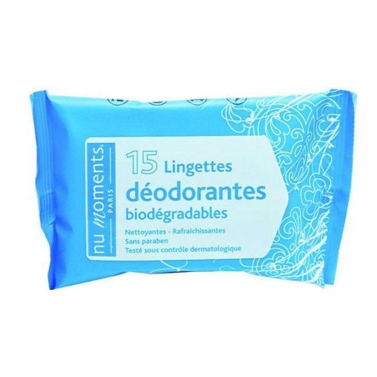 Nu Moments Biodegradable Deodorant Wipes 15 wipes