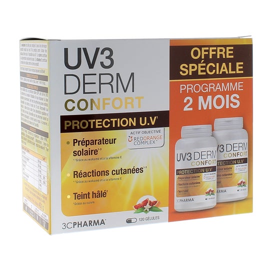 3C Pharma Pack UV3 Derm Confort Protection U.V 2x60 Perlas