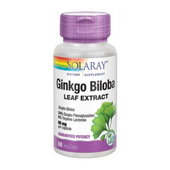 Solaray Ginkgo Biloba Extrakt 60 Mg 60  Kapseln