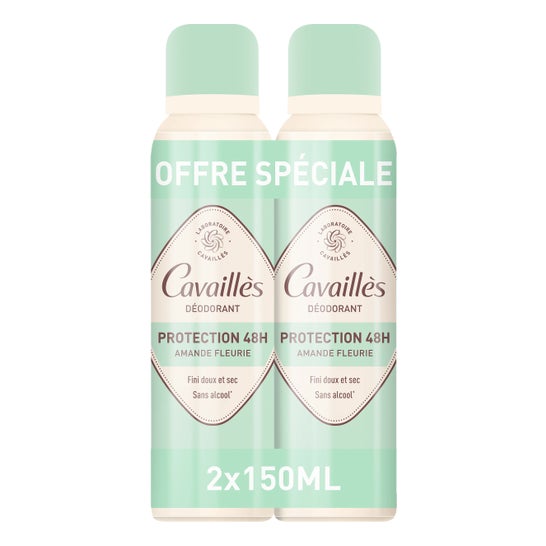 Cavaillès Desodorante Protection 48H Spray Almendra en Flor 2x150 ml