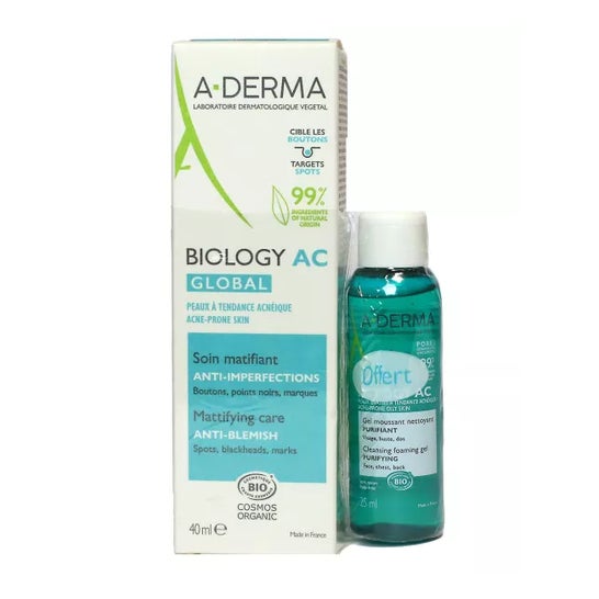 A-Derma Pack Biology AC Global Crema 40ml + Gel Espumoso 25ml