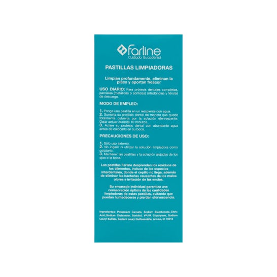 Farline Pastillas Limpiadoras Prótesis Dental 96uds