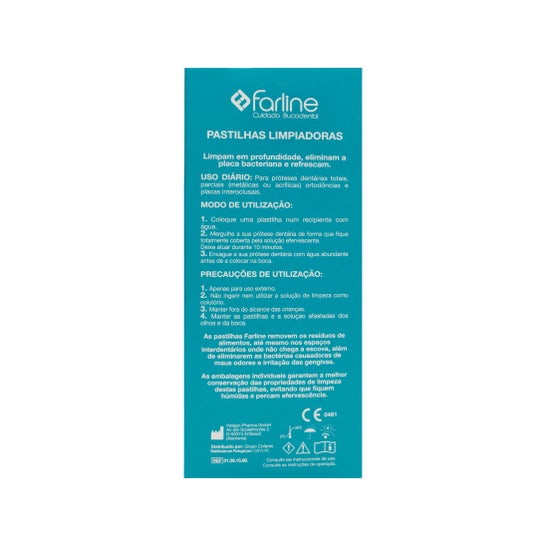 Farline Pastillas Limpiadoras Prótesis Dental 96uds