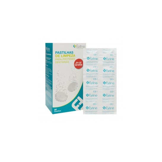 Farline Pastillas Limpiadoras Prótesis Dental 96uds