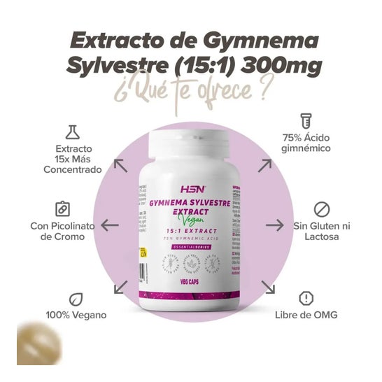 HSN Extracto de Gymnema Sylvestre 15:1 300mg 120vcaps
