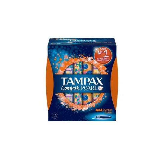 Tampax Compak Pearl Super Plus algodón 18 uds