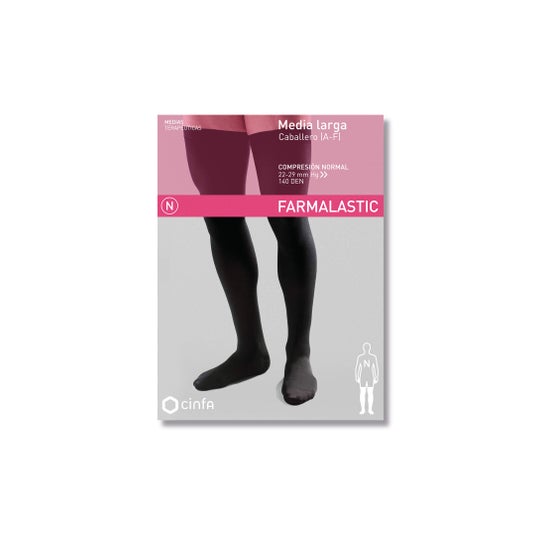 Cinfa calze lunghe A-G a compressione preventiva nero TM 1pc