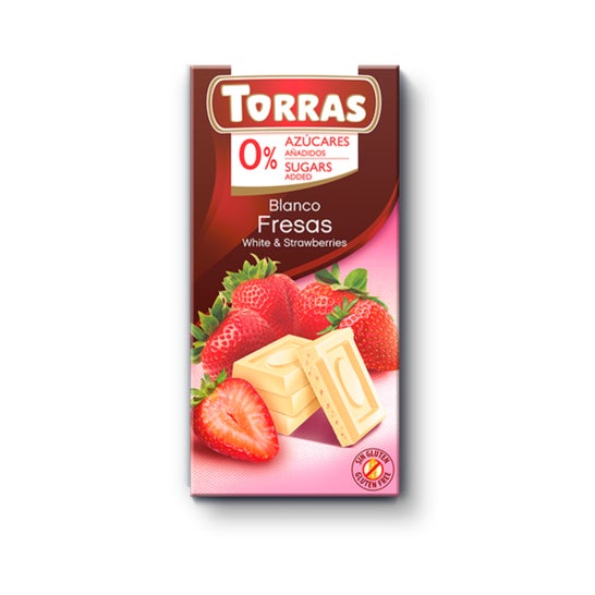 Torras Choco White Strawberry Glutenfri sukkerfri 75g