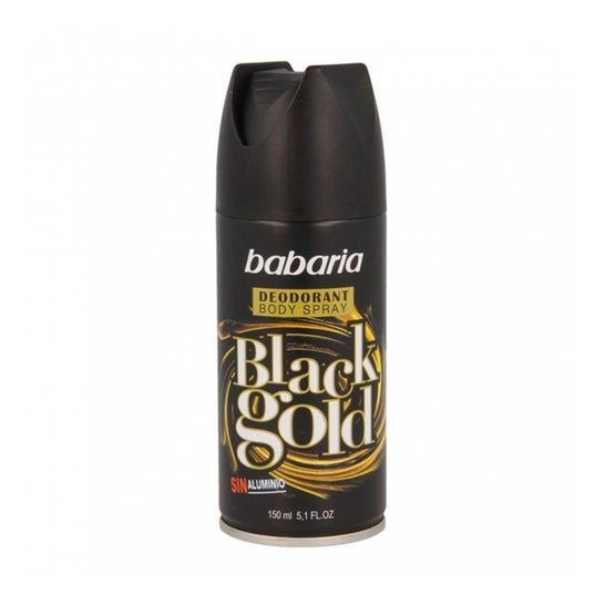 Babaria Deodorant Body Spray Sort Guld Mænd 200ml