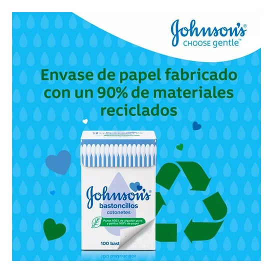 Johnson'sBaby 100% Cotton Baby Swabs 100 szt Johnson'sBaby 100% Cotton Baby Swabs 100 szt