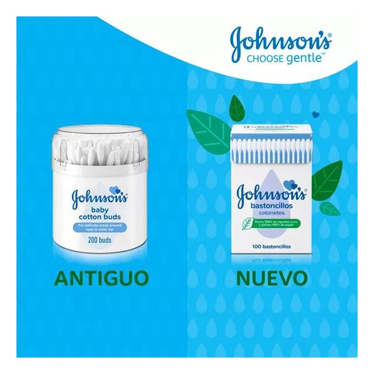 Johnson'sBaby 100% Cotton Baby Swabs 100 szt Johnson'sBaby 100% Cotton Baby Swabs 100 szt