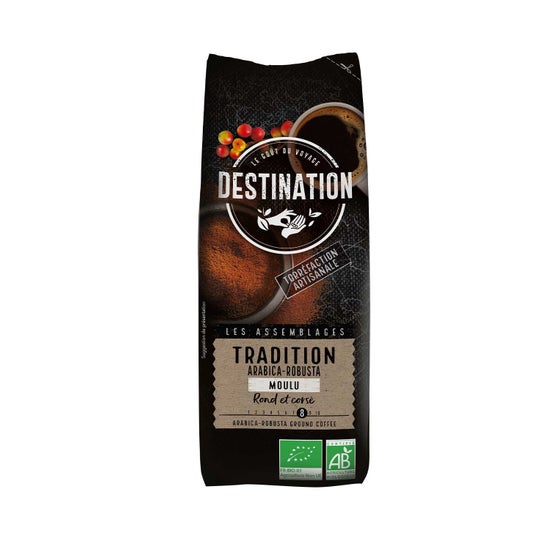 Destination Tradition Arabica Robusta Ground Organic Coffee 250g