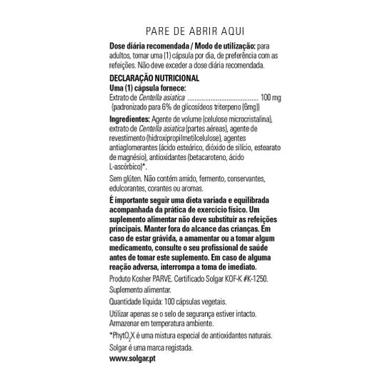 Solgar Gotu Kola Extracto 100vcaps