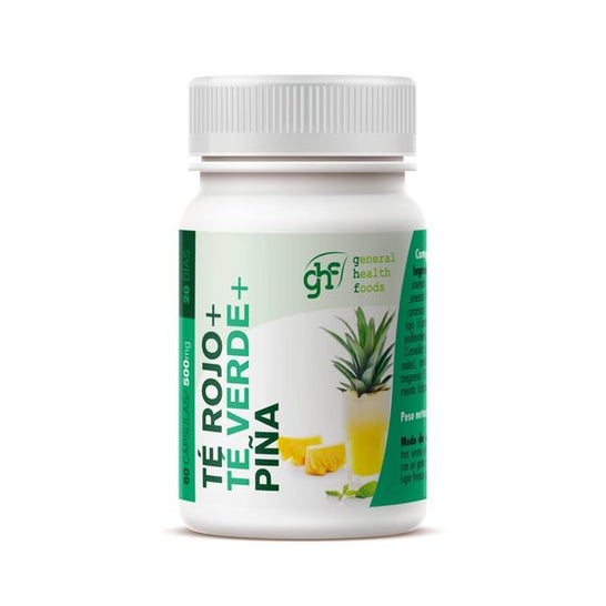 GHF grüner Tee + roter Tee + Ananas 500 mg 60 Kapseln