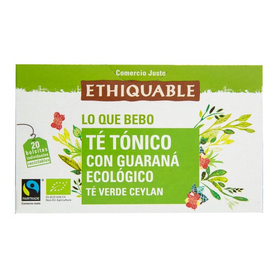 Ethiquable Tè Verde Tonico Guaranà Eco 20 Bustine