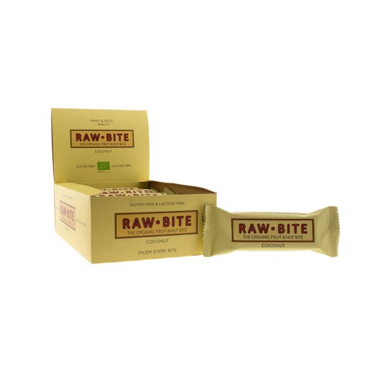 Raw Bite estuche barritas ecológicas de coco 12uds