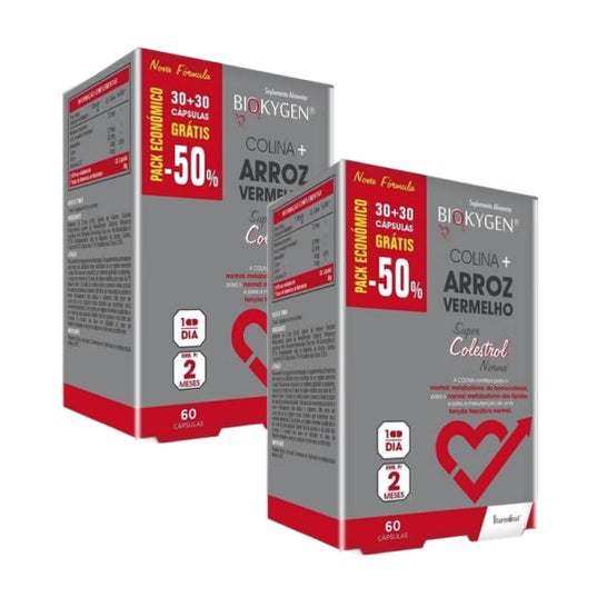 Biokygen Pack Colina+Arroz Rojo 2 x 30+30caps