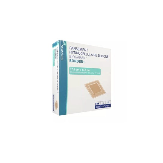 Biogaran Border+ Silikone Hydrogel Forbinding 17,5x17,5 cm 10 stk