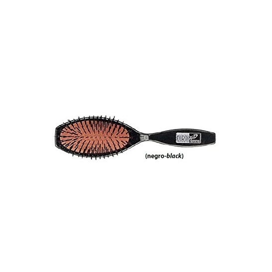 Eurostil Bellow Brush spazzola di nylon gomma per capelli medio nero