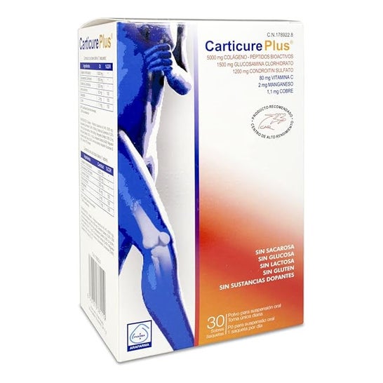 Carticure Plus Chondroitine + Glucosamine + Collageen 30 zakjes