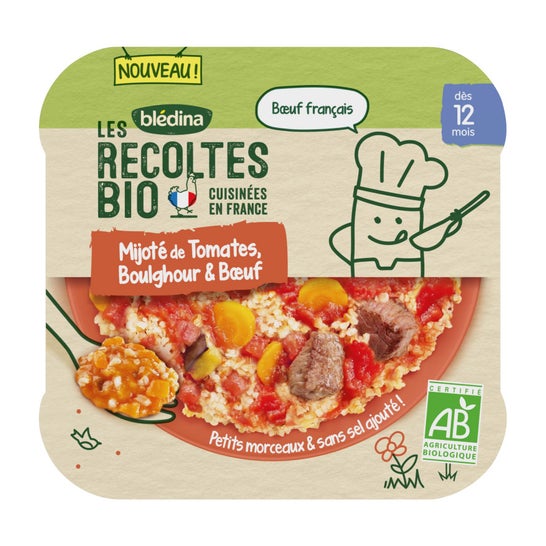 Blédina Les Recoltes Bio Porridge Pomodoro Bulgur Carne 230g