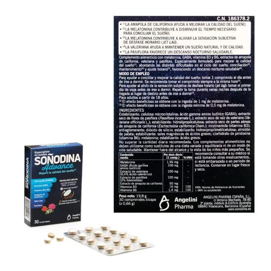 Angelini Natura Soñodina 30 Two-layer Tablets Angelini Natura Soñodina 30 Two-layer Tablets