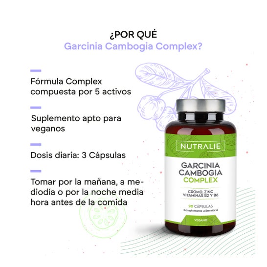 Nutralie Garcinia Cambogia Complex + Cromo + Zinc + B2 y B6 90caps