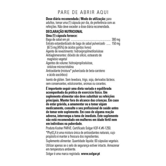 Solgar Sabal Extracto de Baya 60vcaps