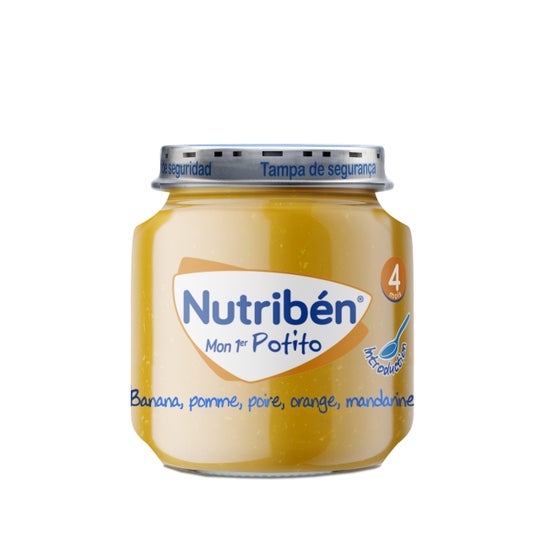 Nutriben Mon Première Potito Banana, Pomme, Poire, Orange, Mandarine 120G