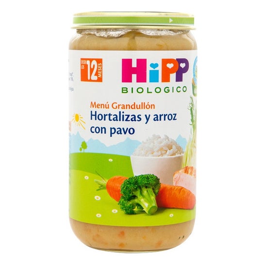Potito de verduras y arroz con pavo Bio +12M tarrito de 250g Hipp