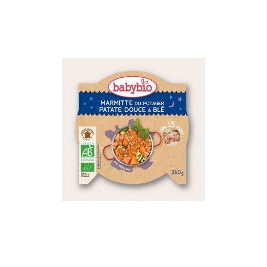 Babybio Buenas Noches Buenas Noches Huerto Orgánico de Batata Rubia 15 Meses 260 g