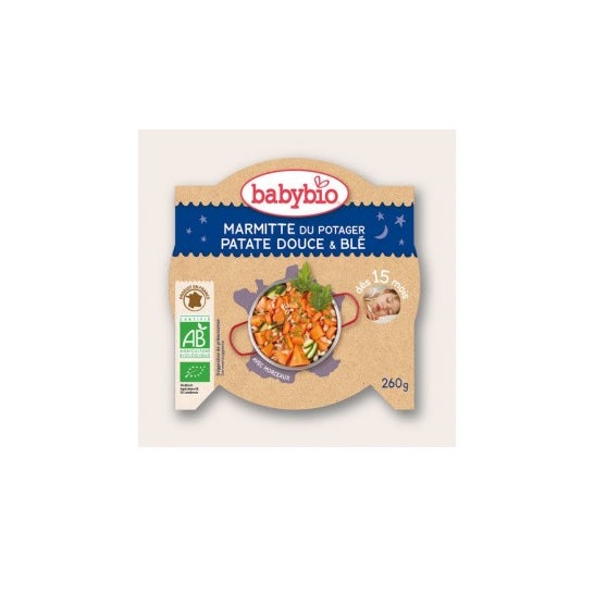 Babybio Buenas Noches Buenas Noches Huerto Orgánico de Batata Rubia 15 Meses 260 g