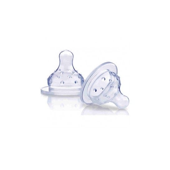 Nuby nipple wide mouth silicone medium flow 2uts