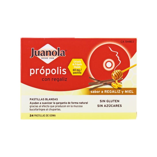 Juanola® própolis con miel sabor regaliz 24 uds