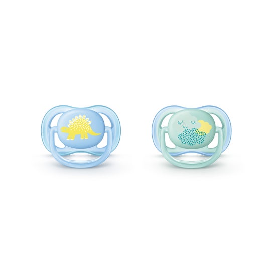 Philips Avent Ultra Air pacifier decorated with blue shapes 0-6 months 2 uts child