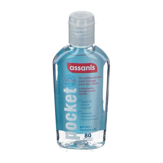 Assanis Pocket Gel Hidratante Antibacteriano para Manos 80 ml