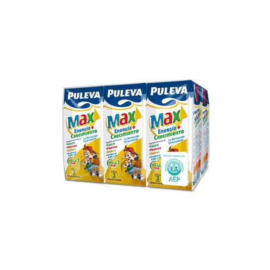 Leche crecimiento Peques cereal-fruta PULEVA 3, pack 3x200 ml