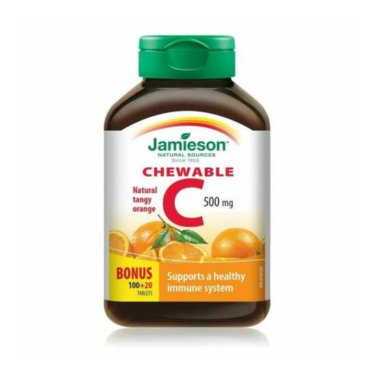 Jamieson Vitamine C 500mg Sinaasappel Kauwtabletten 100 + 20comp