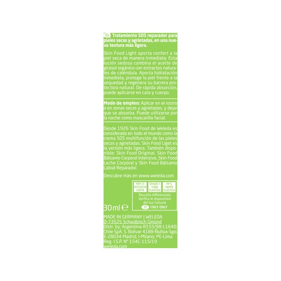 Weleda Skin Food Light Nutrición Intensiva Textura Ligera 30ml