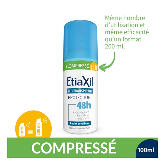 Etiaxil Anti-Transpirant Déodorant Compressé Peaux Sensibles 2 X100 ml