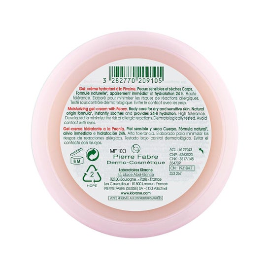 Klorane Gel Crema Hidratante Corporal a la Peonía 200 ml