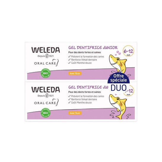 Weleda Gel Dentífrico Junior 6-12 Años con Flúor 2x50 ml