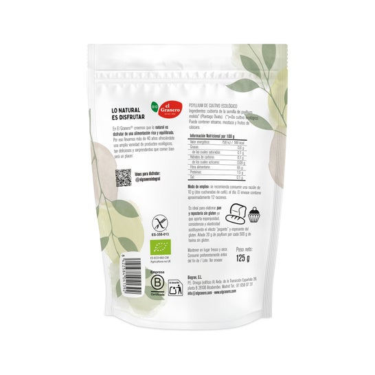 Granero Integral Psyllium Polvo Bio sin Gluten 125 g