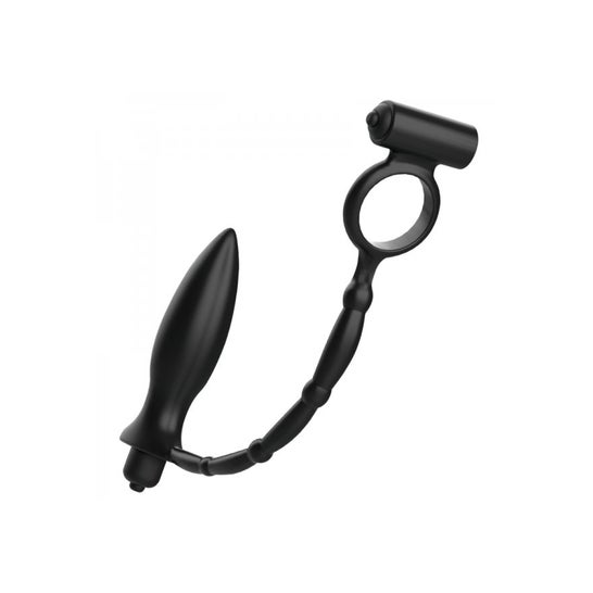 Addicted Toys Anal Massager and Cock Ring with Vibration Black 1ud