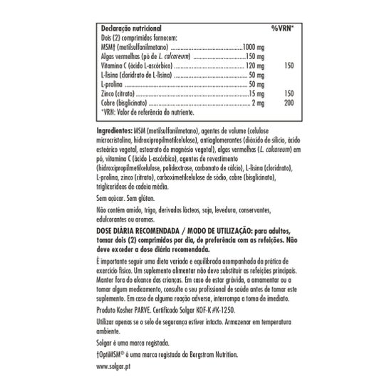 Solgar Fórmula Pelo Piel y Uñas 120comp