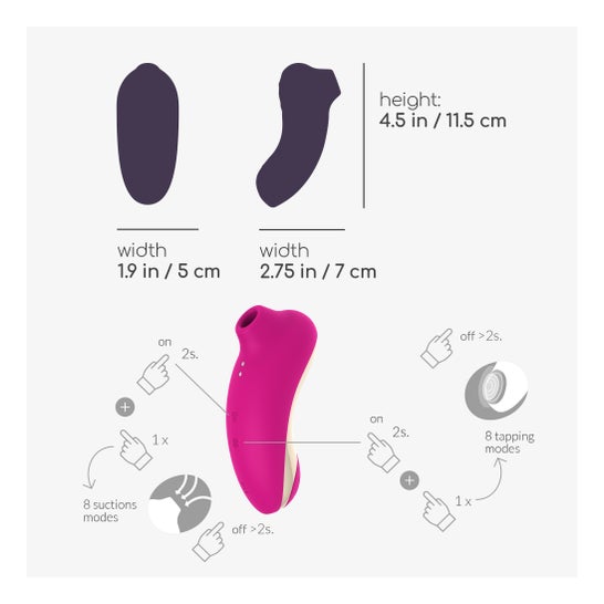 Crushious 2in1 Tapping & Sucking Vibrator Pink 1ud