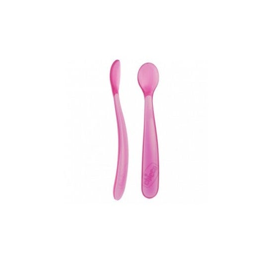 Chicco Silicone Spoon Pink 2 stk